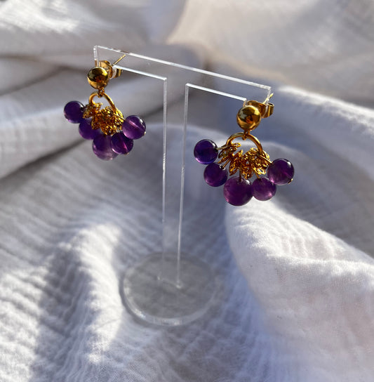 Boucles d'oreilles Olympe - Améthyste