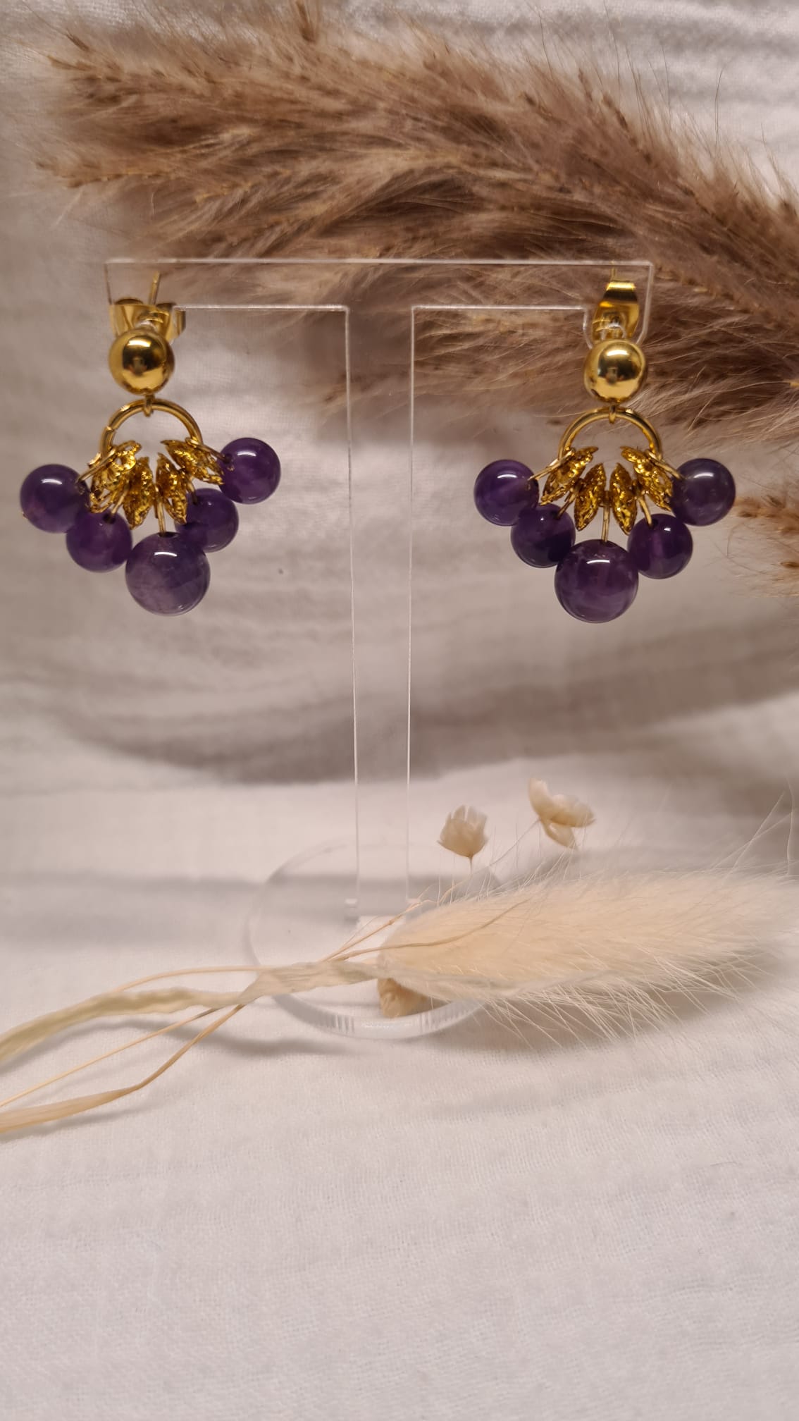 Boucles d'oreilles Olympe - Améthyste